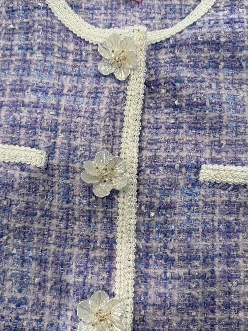 Lilly Pulitzer Jaden Jacket in Lark Lilac Swirl Boucle EUC - Picture 8 of 10